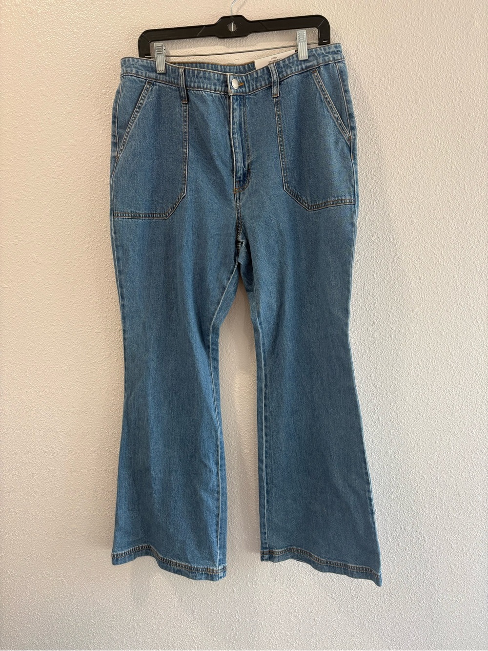 Mid-Rise Light Blue Flare Jeans for Women